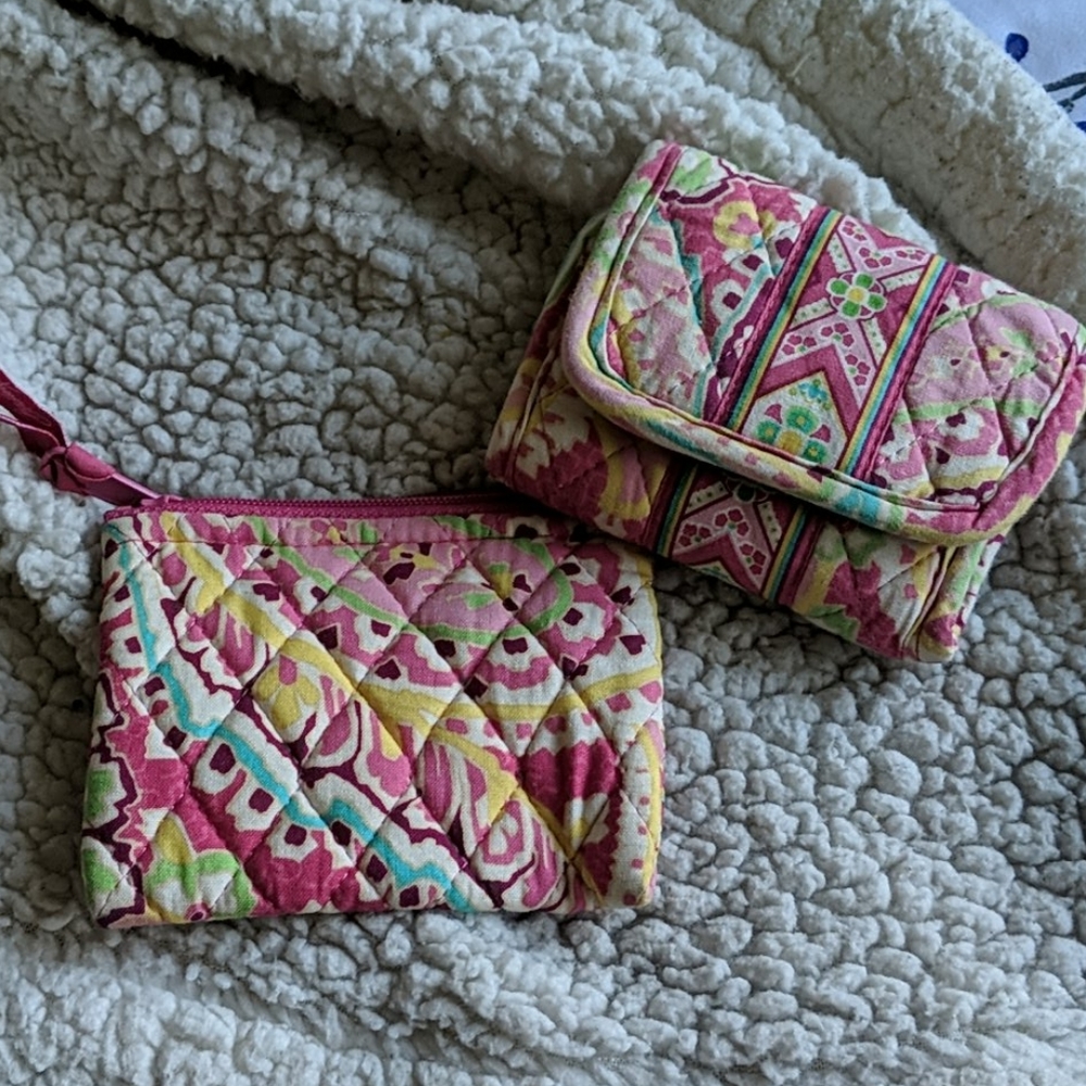 Bundle of Vera Bradley wallet and change purse